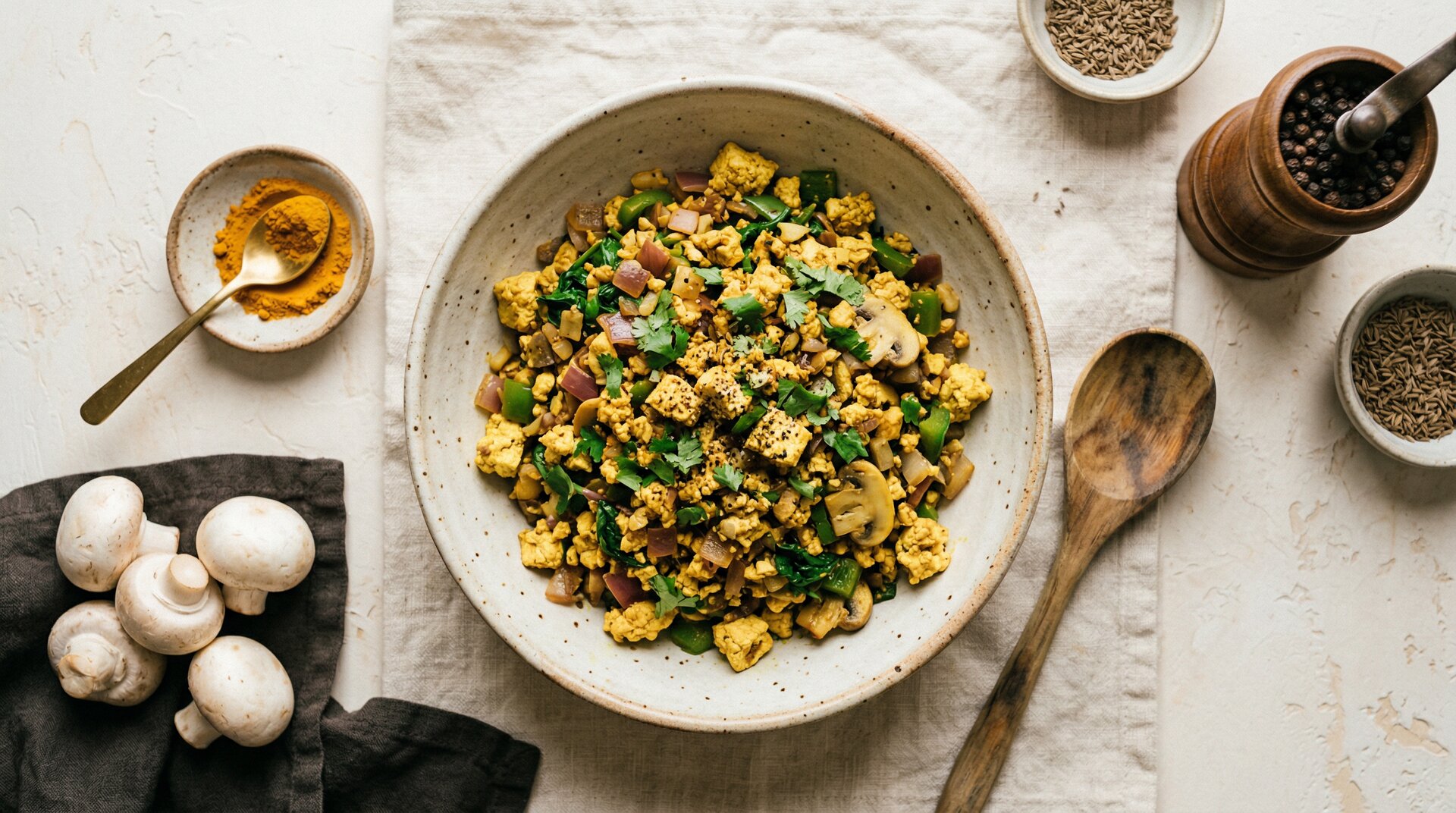 Scrambled Tofu met Groenten en Kurkuma