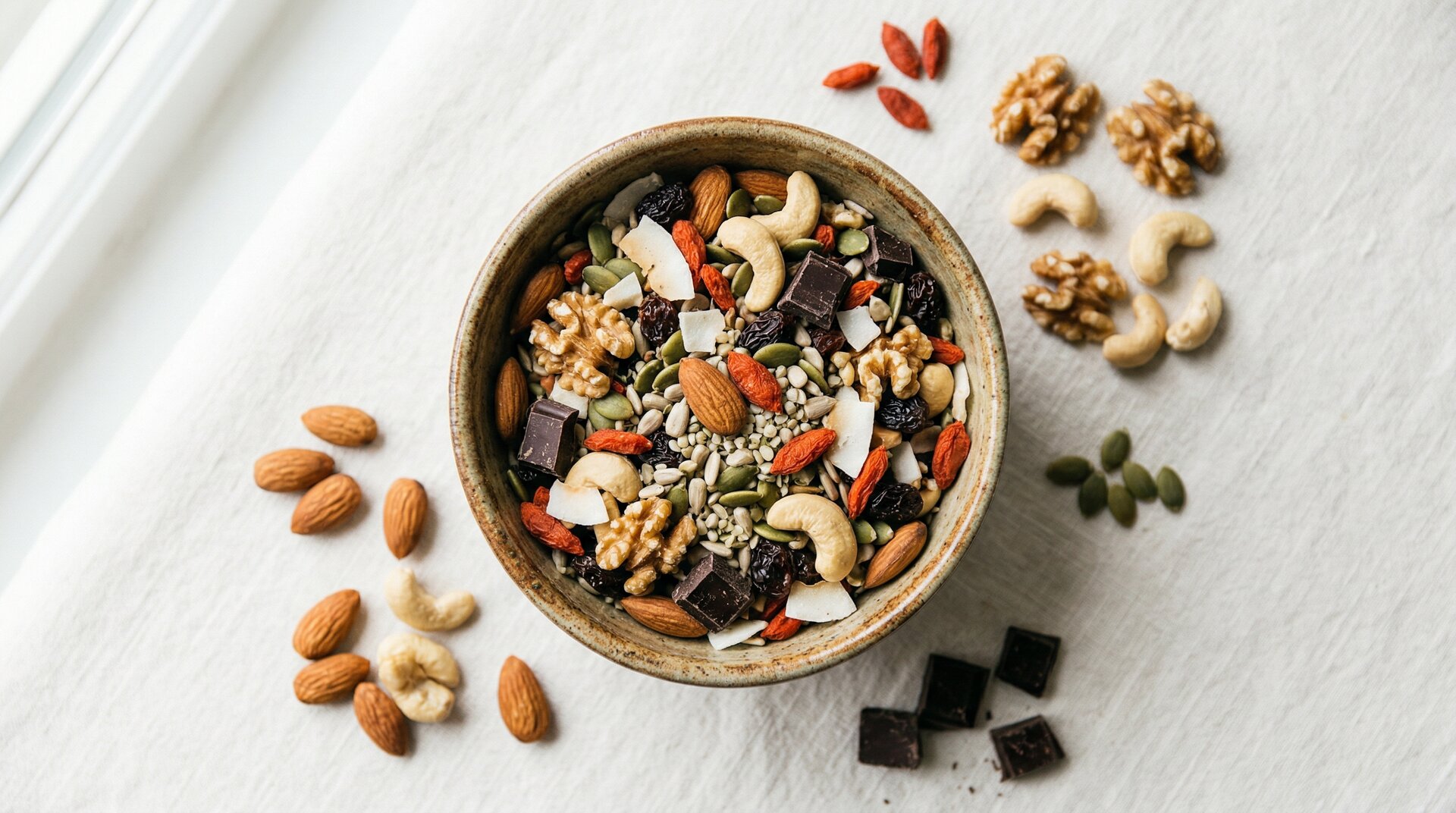 Trail Mix met Noten, Zaden en Pure Chocolade