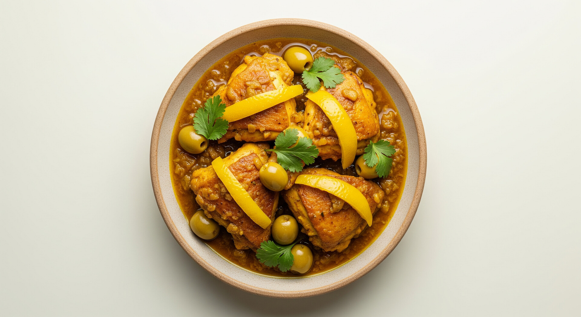 Tajine met Kip, Ingelegde Citroen en Olijven