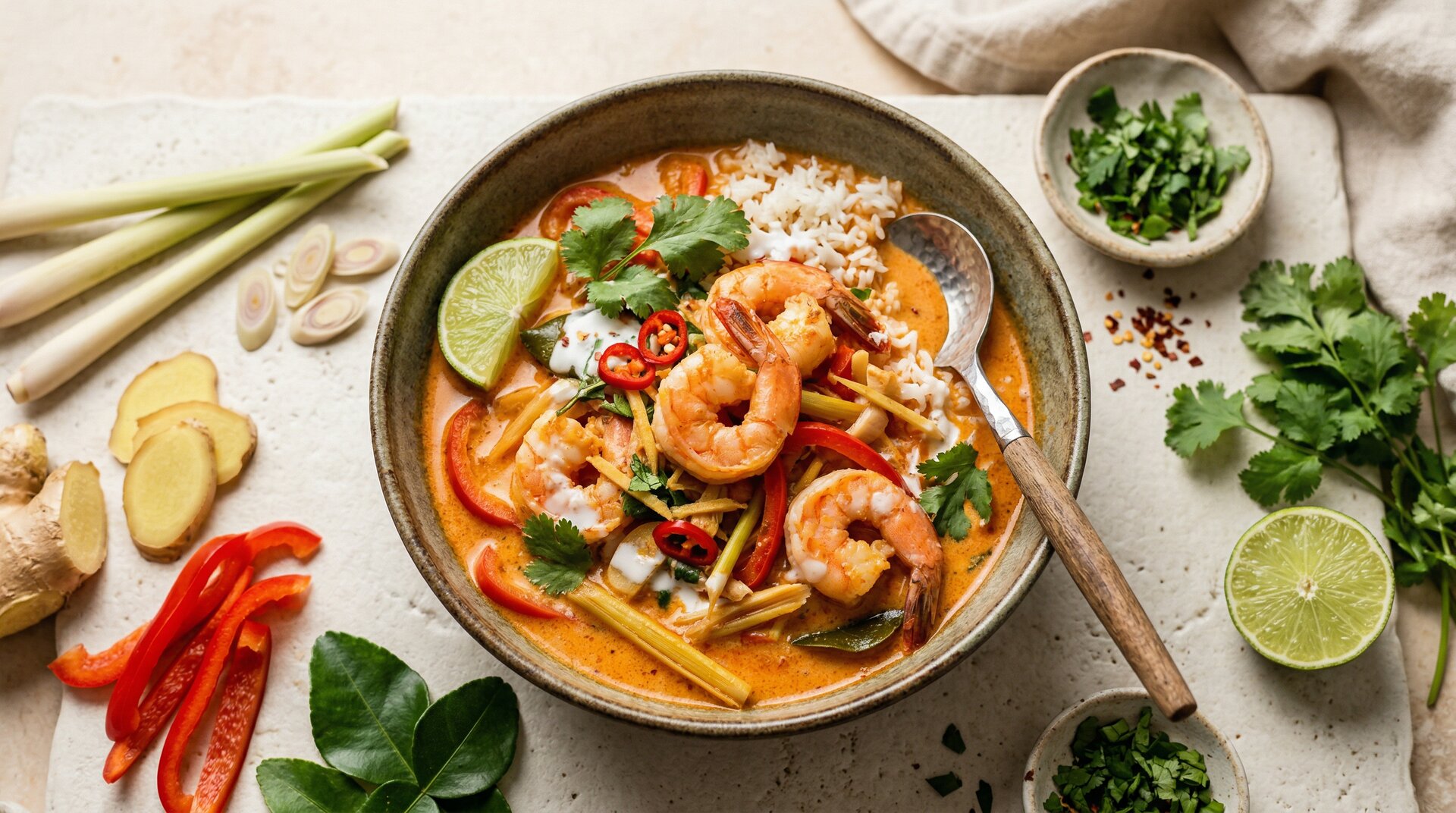 Thaise Garnalen-Kokos Curry