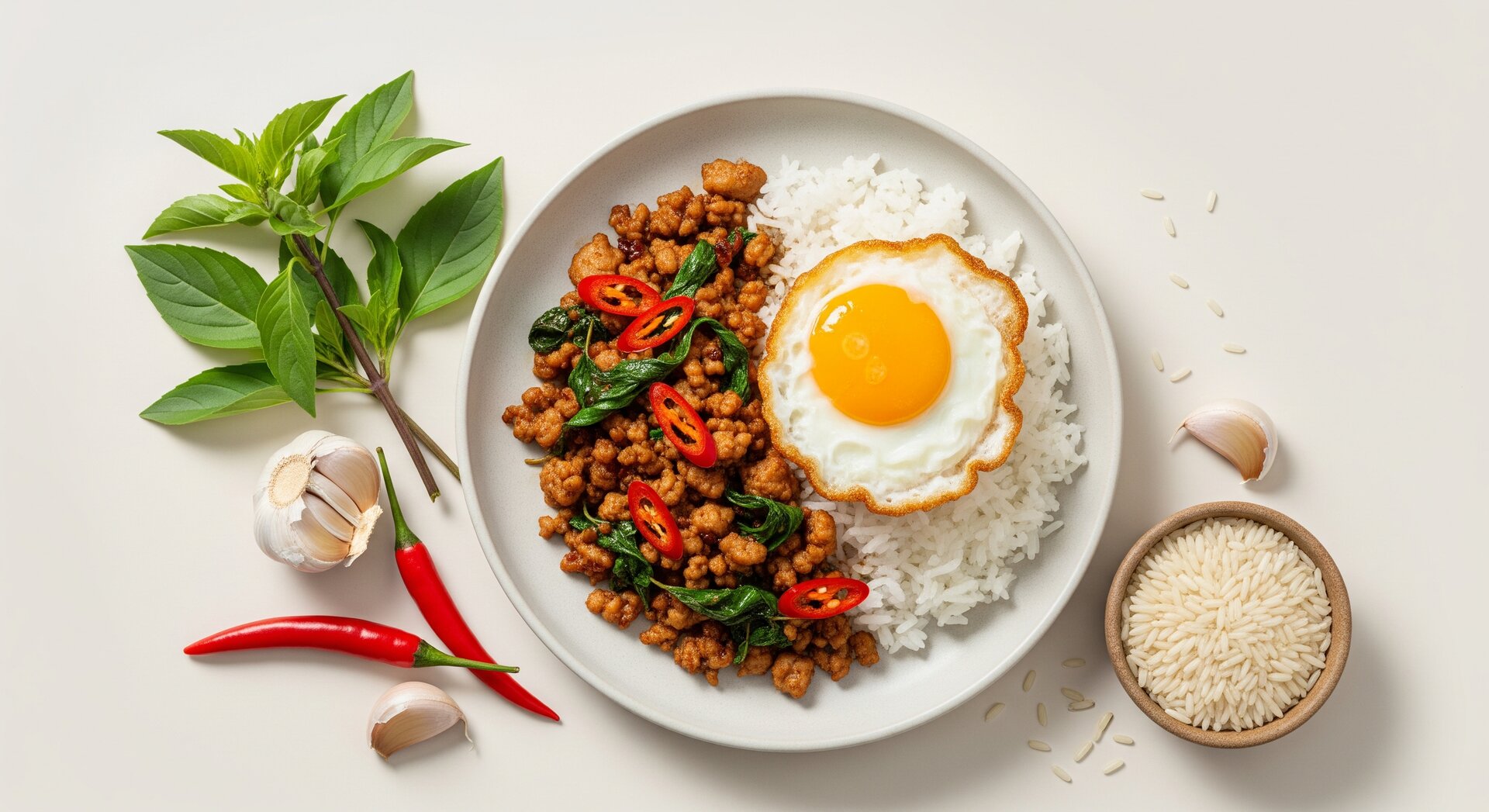 Thaise Heilige Basilicum Roerbak