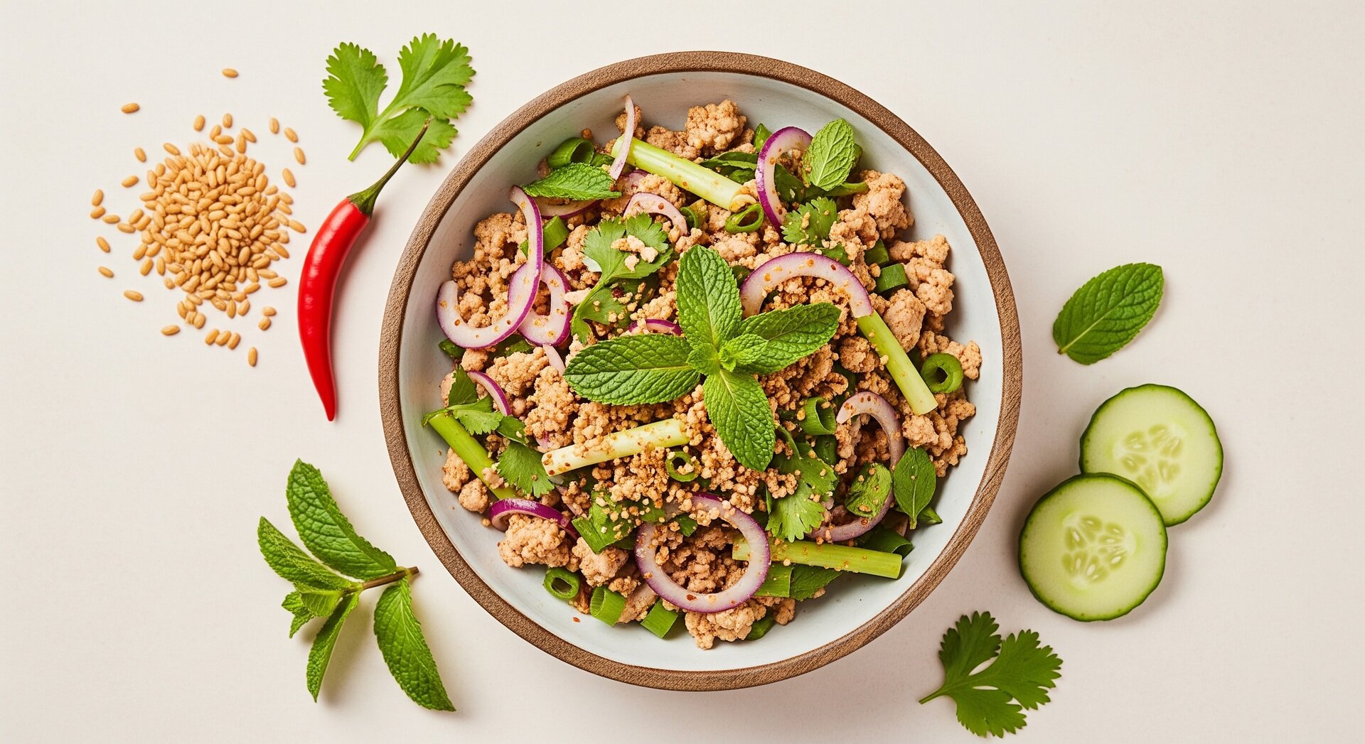 Thaise Larb Gai - Kruidige Kipsalade met Limoen