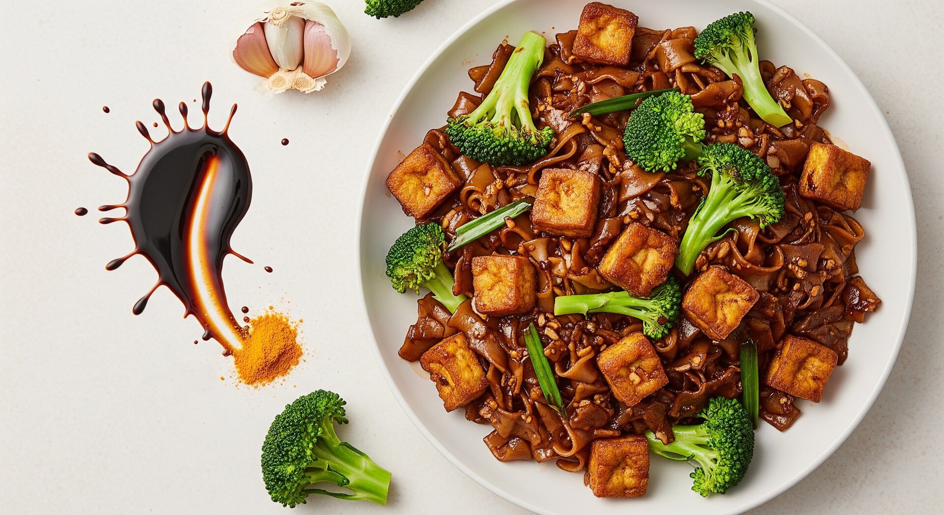 Thaise Pad See Ew met Krokante Tofu