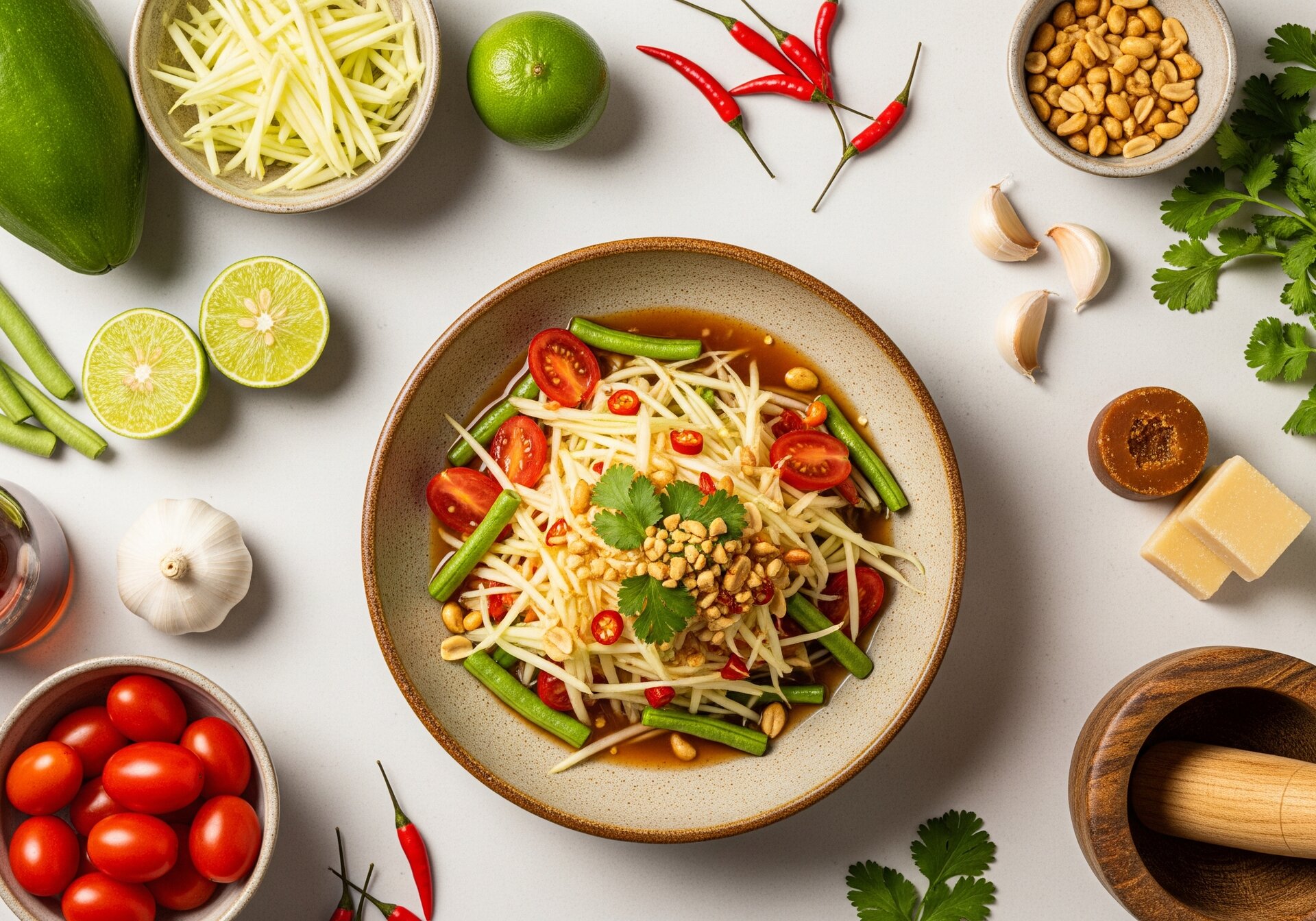 Thaise Groene Papaya Salade (Som Tam)