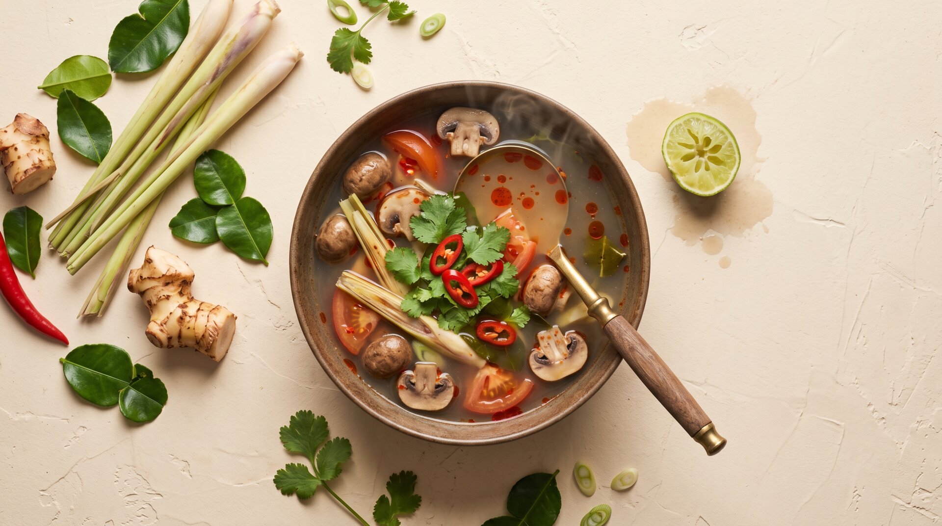 Thaise Tom Yum met Citroengras en Limoen