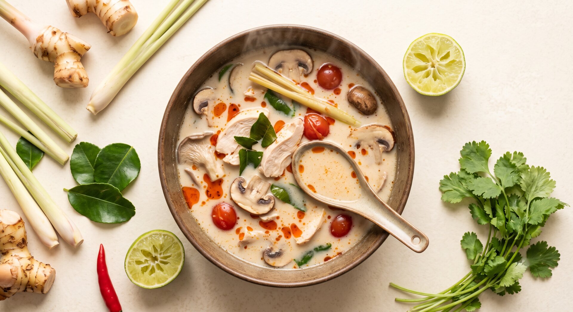 Tom Kha Gai — Thaise Kokossoep met Galangal
