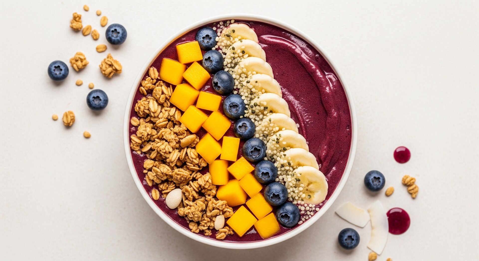 Tropische Açaí-Proteïne Bowl