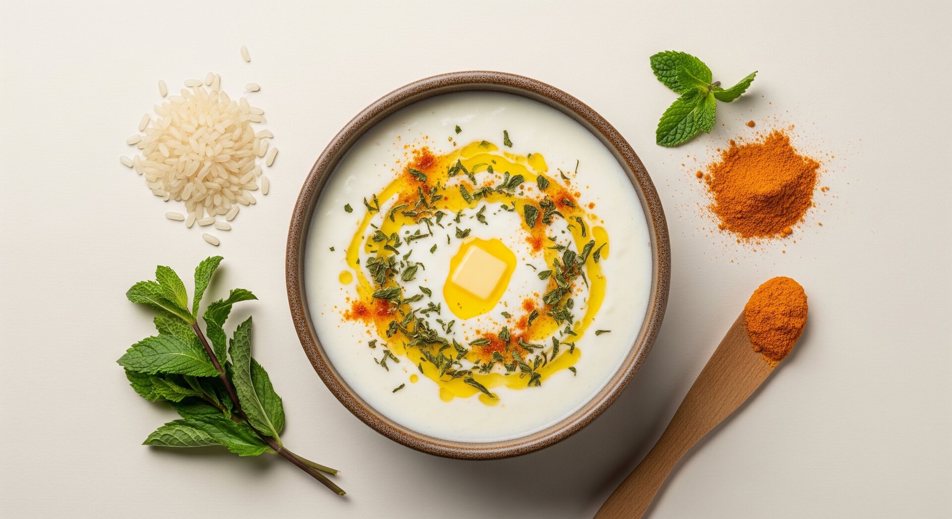 Turkse Yayla Çorbası met Yoghurt en Munt