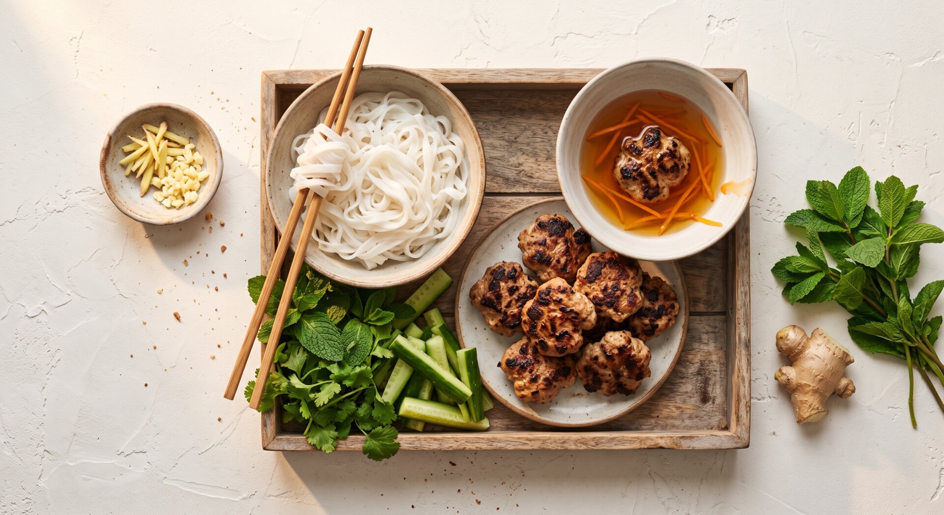 Vietnamese Bun Cha met Kalkoengehakt