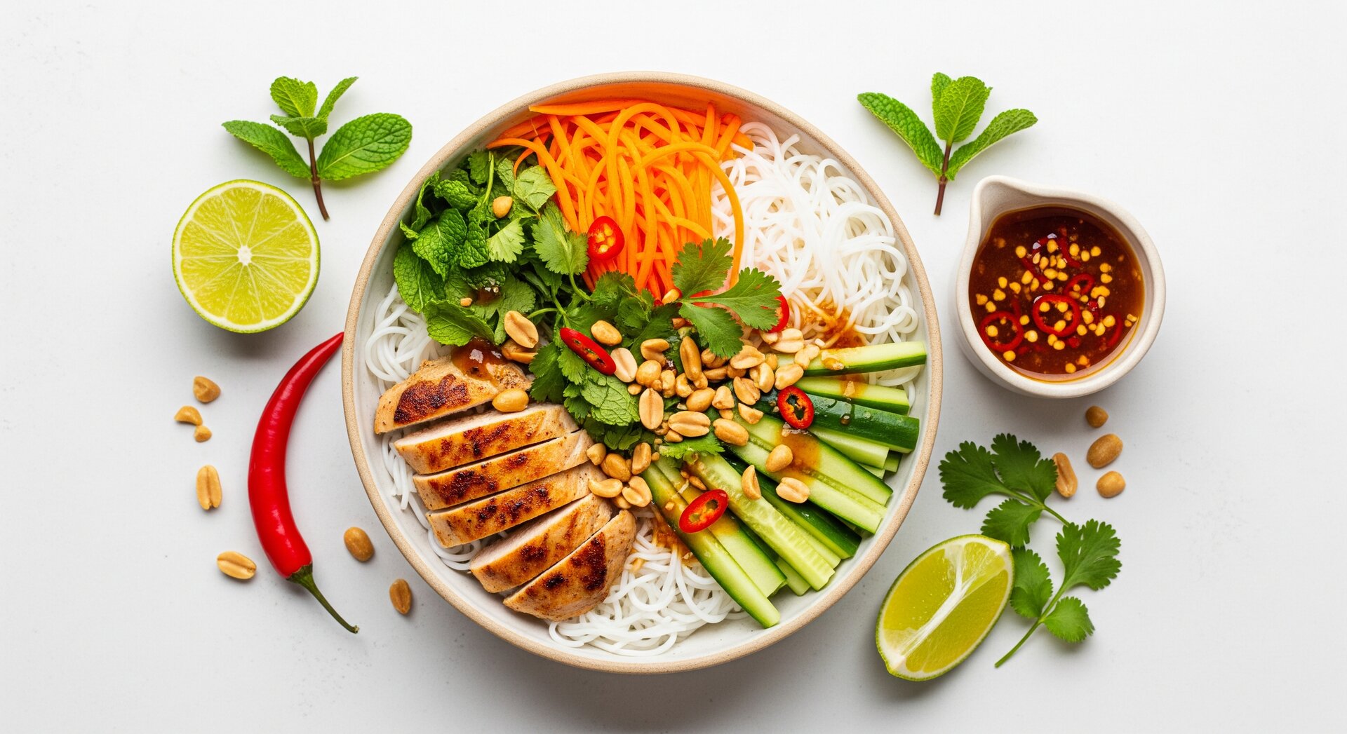 Vietnamese Bún Noedelsalade