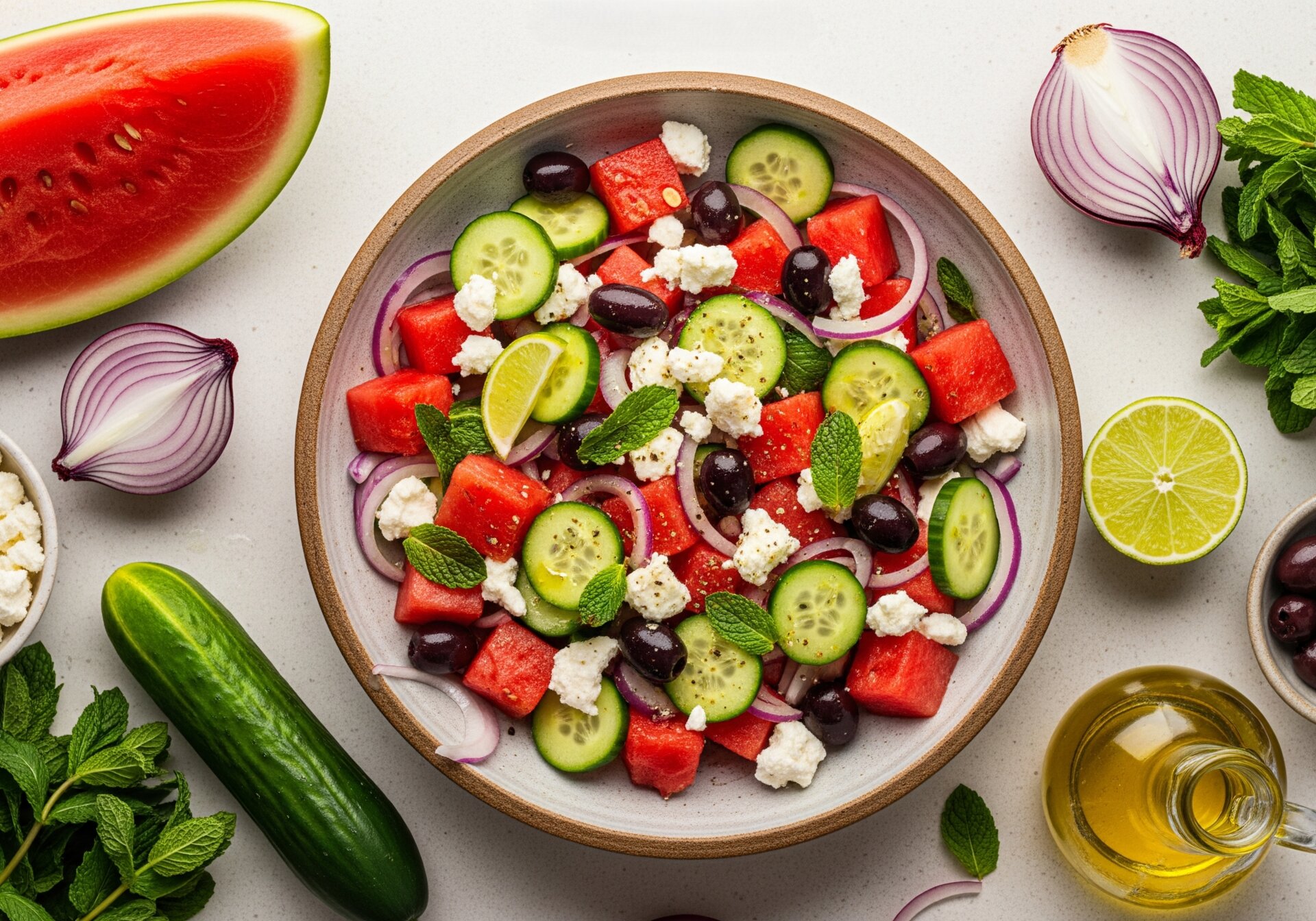 Watermeloen Feta Salade
