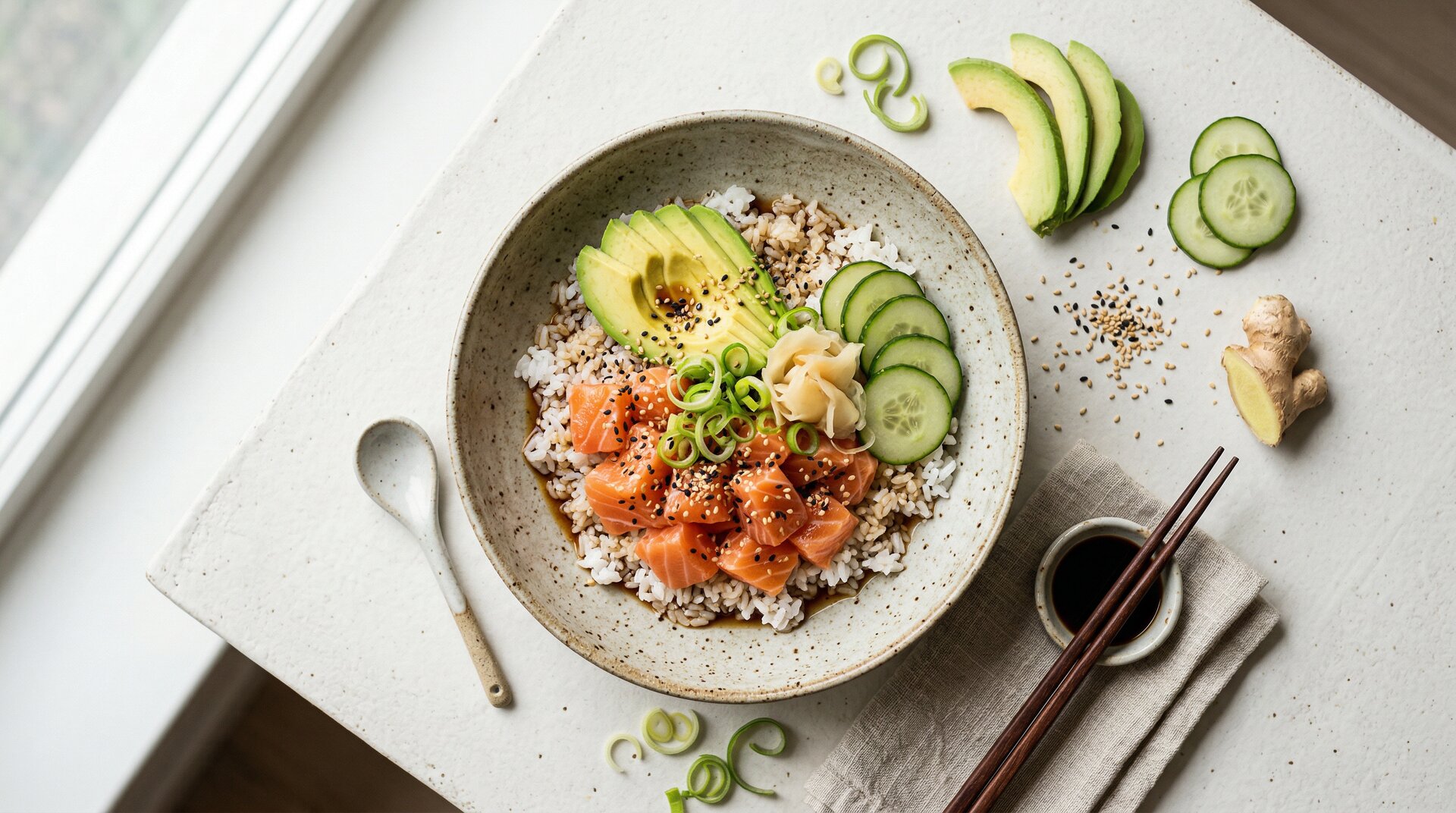 Zalm-Avocado Sushi Bowl