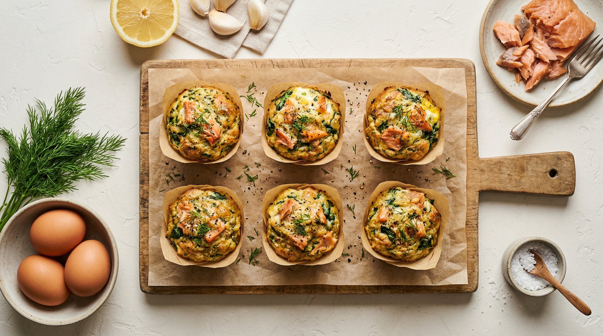 Zalm-Spinazie Ontbijtmuffins