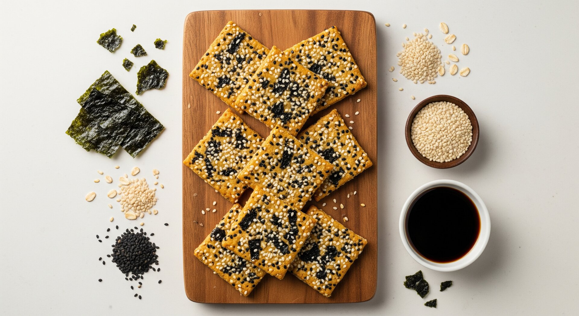 Zeewier-Sesam Crackers