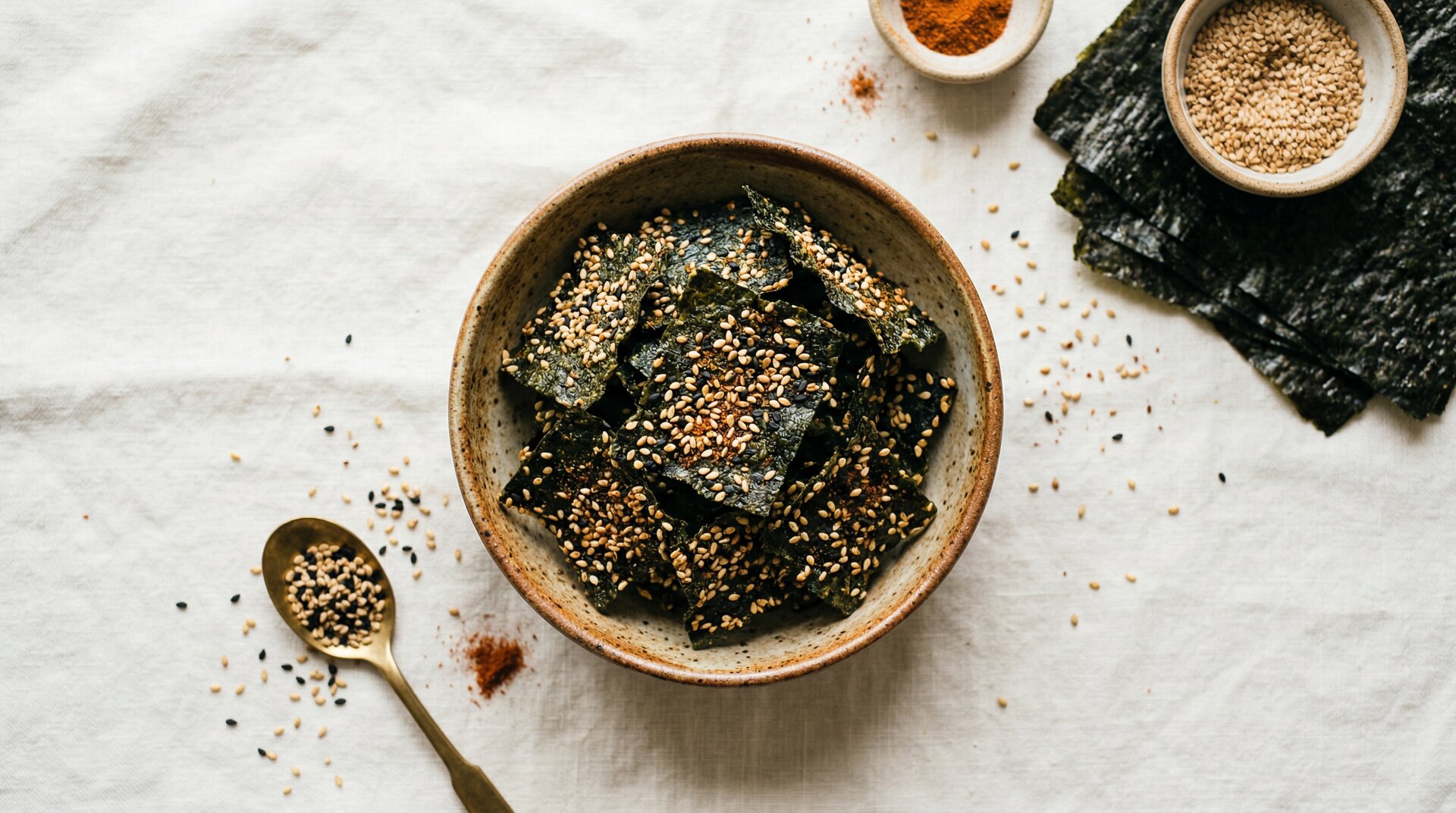 Zeewier-Sesam Keto Chips