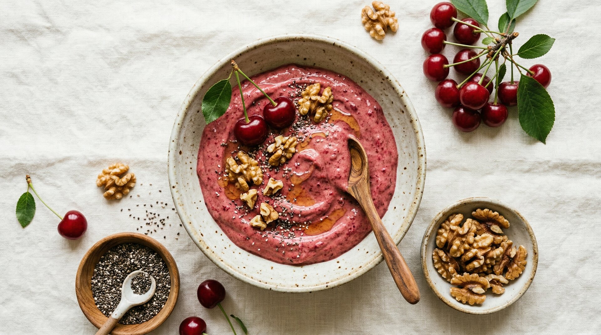 Fluwelen Kersenmousse met Vanilleyoghurt