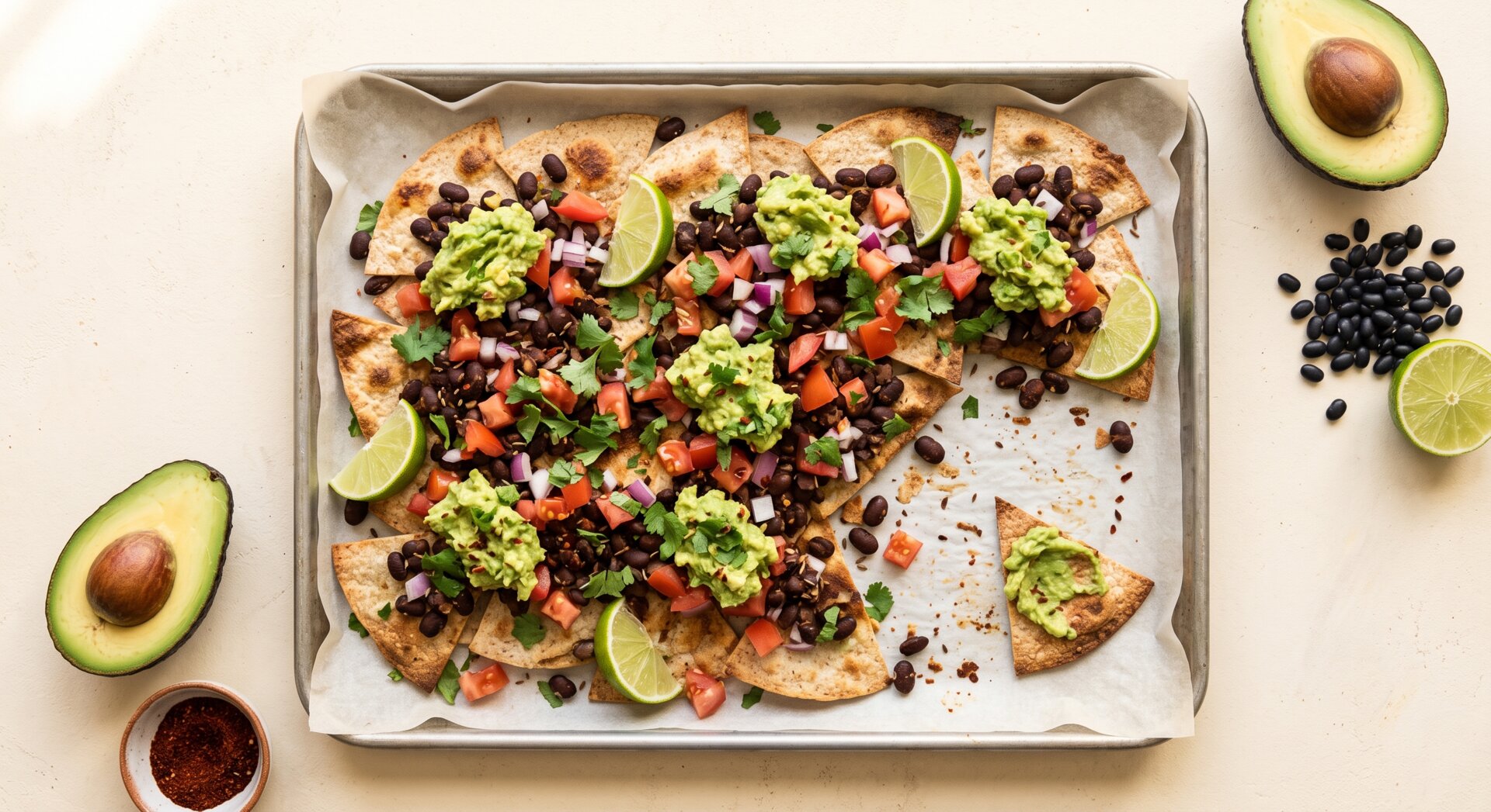 Zwarte Bonen Nachos met Guacamole